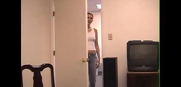  Hot slut gets taped while she gives head to her man